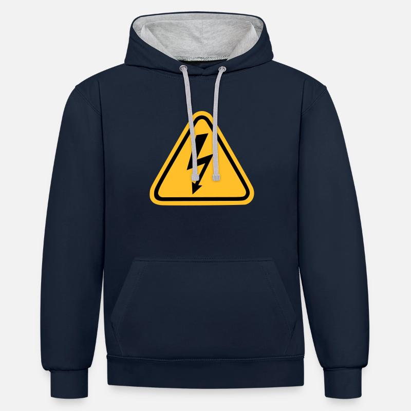 Blitz - Kontrast-Hoodie - Navy/Grau meliert