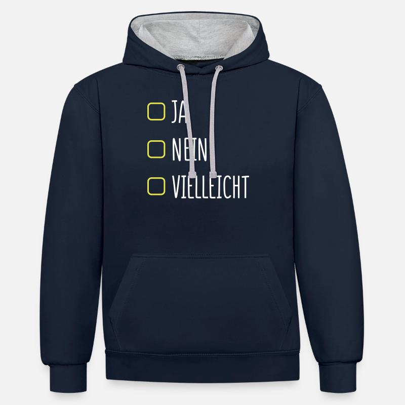 Oui non cocher - Sweat à capuche contrasté - bleu marine/gris chiné