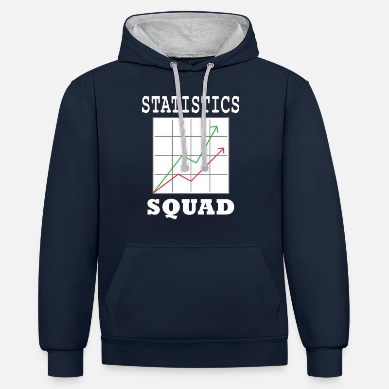 Statistics Analyst Data Manager Statistician - Contrast hoodie - navy/heather grey