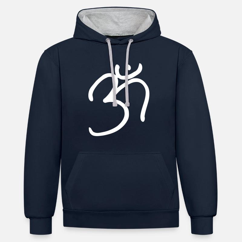 Om - Contrast hoodie - navy/heather grey