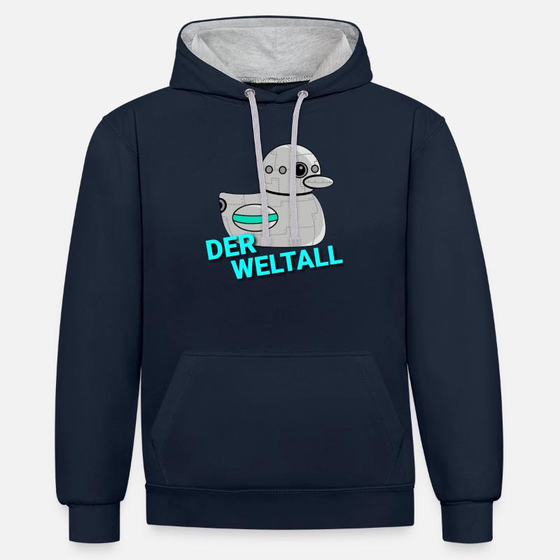 L’espace - Fanart - Sweat à capuche contrasté - bleu marine/gris chiné