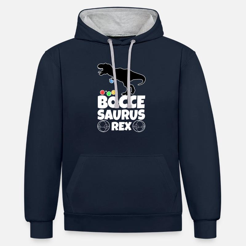 Boccesaurus Rex - Contrast hoodie - navy/heather grey