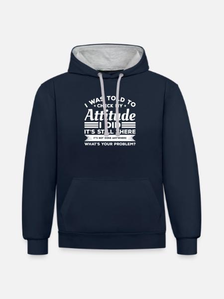Jeg fik at vide at tække min holdning, jeg gjorde, det er stadig - Kontrast-hoodie - navy/gråmeleret