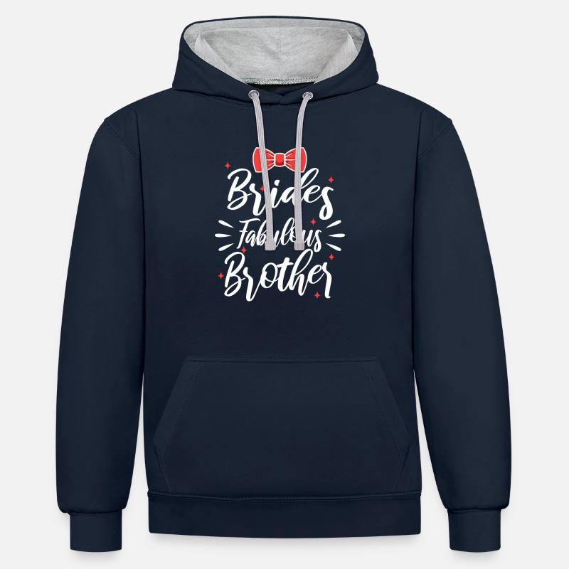Épouses fabuleuses Frère - Sweat à capuche contrasté - bleu marine/gris chiné