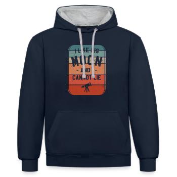 J’aime Big Moon et je ne peux pas mentir l’astronomie - Sweat à capuche contrasté - bleu marine/gris chiné - Devant - Nico (186cm)