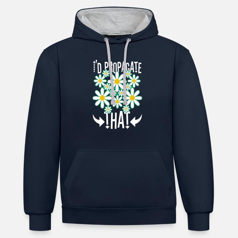 I'd Propagate That - Kontrast-Hoodie - Navy/Grau meliert