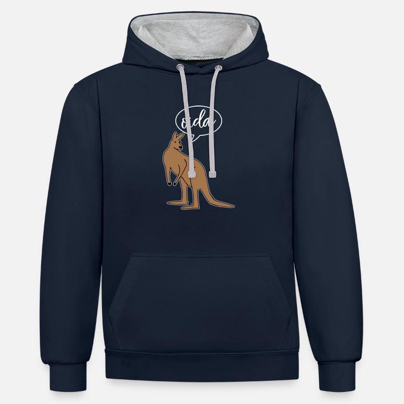 Dialecte dialecte d'Oida Autriche - Sweat à capuche contrasté - bleu marine/gris chiné