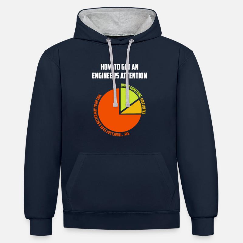 Engineer Geschenkidee - Kontrast-Hoodie - Navy/Grau meliert