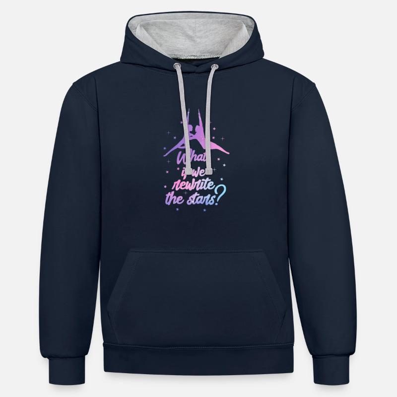 cirque - Sweat à capuche contrasté - bleu marine/gris chiné