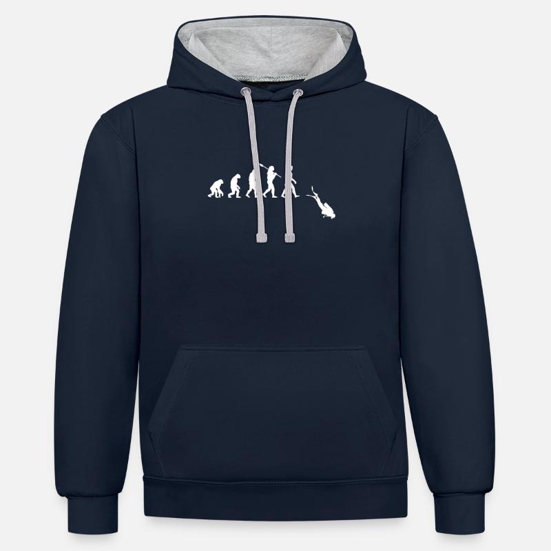 Diver Evolution - Contrast hoodie - navy/heather grey