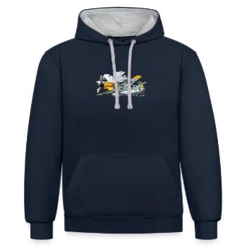 Messerschmitt bf 109 Luftwaffe Pilot Geschenk - Kontrast-Hoodie - Navy/Grau meliert - Vorne - Nico (186cm)