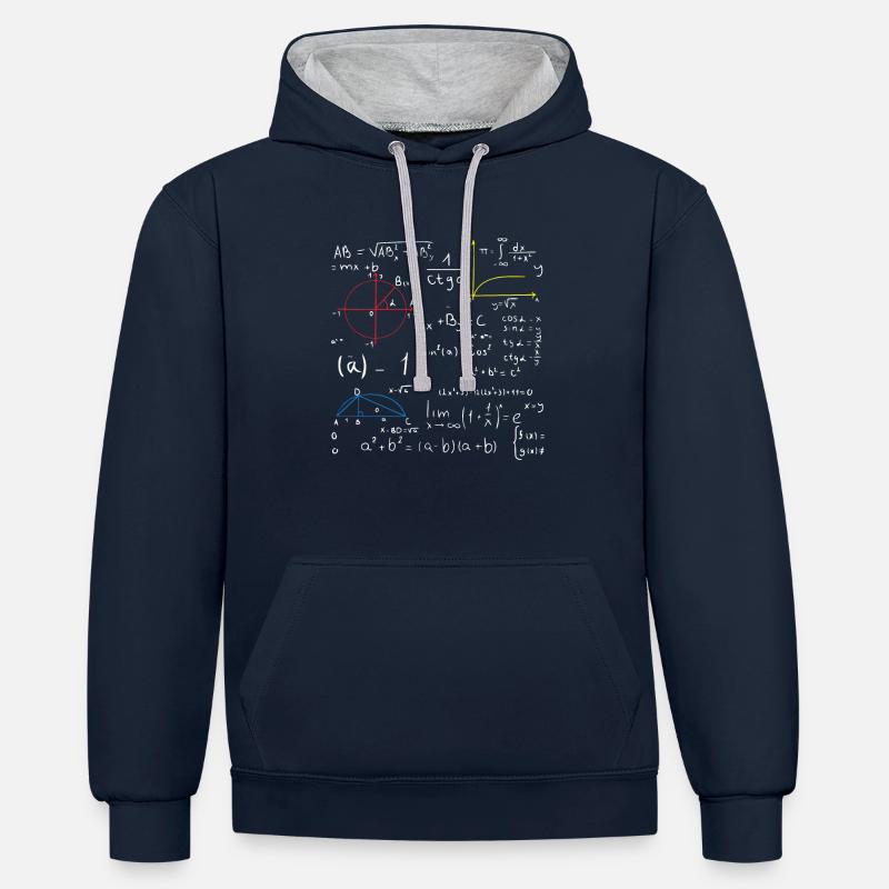 formula - Sweat à capuche contrasté - bleu marine/gris chiné