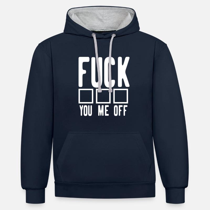 Provocation provocatrice Provoquer Fuck - Sweat à capuche contrasté - bleu marine/gris chiné