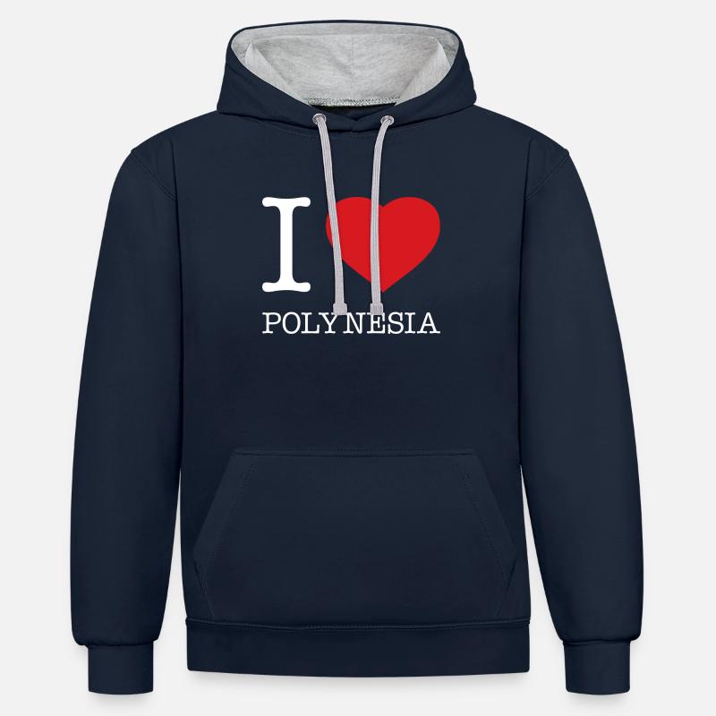 J’ADORE LA POLYNÉSIE - Sweat à capuche contrasté - undefined