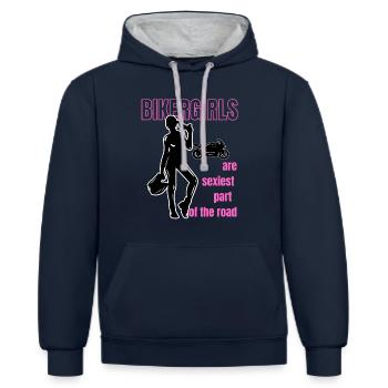 Biker girls are sexy - Contrast hoodie - navy/heather grey - Front - Nico (186cm)