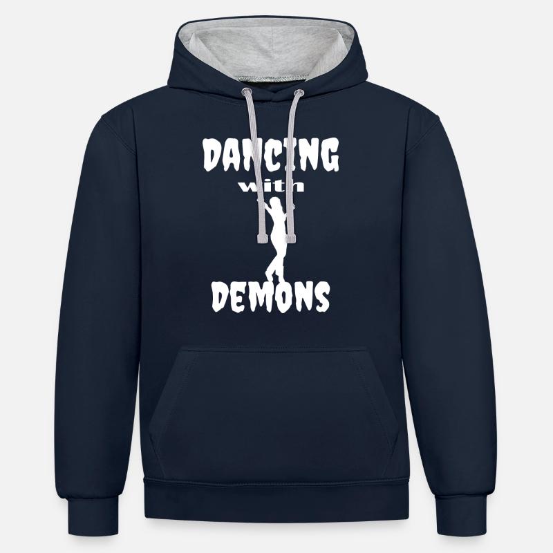 Dancing Dance Music - Kontrast-Hoodie - Navy/Grau meliert