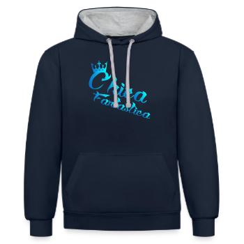 Chica Fantastica dos-santos-fashion - Kontrast-Hoodie - Navy/Grau meliert - Vorne - Nico (186cm)