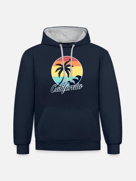 California - Contrast hoodie - navy/heather grey