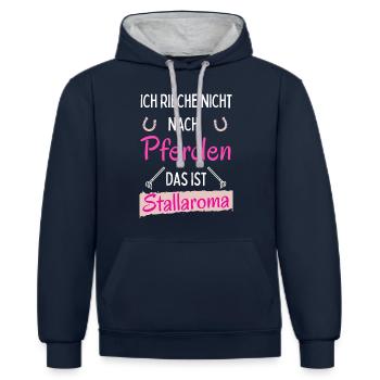 Pferde Reiter Pferdemädchen Reiterin Stall - Kontrast-Hoodie - Navy/Grau meliert - Vorne - Nico (186cm)