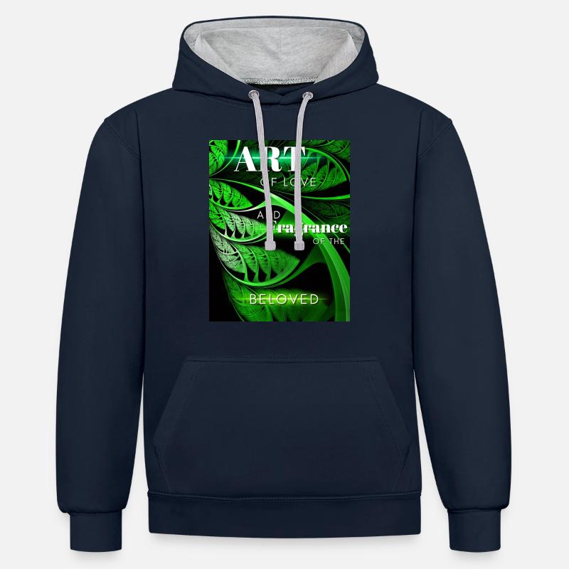 ART DE L’AMOUR Design - Sweat à capuche contrasté - bleu marine/gris chiné