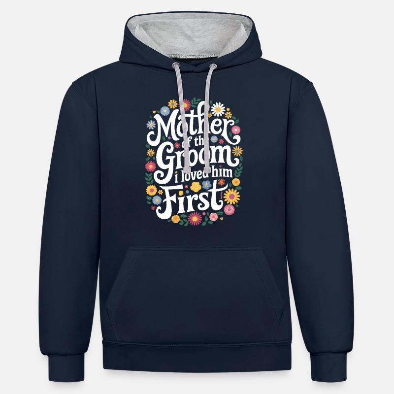 Marié Mariage Mariage - Sweat à capuche contrasté - bleu marine/gris chiné