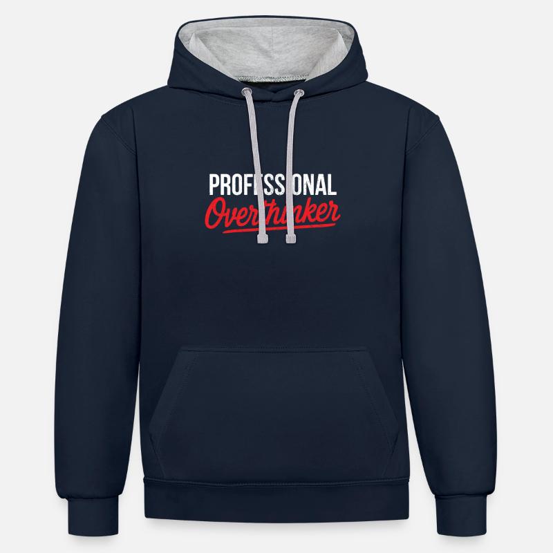 Réfléchisseur professionnel - Sweat à capuche contrasté - bleu marine/gris chiné