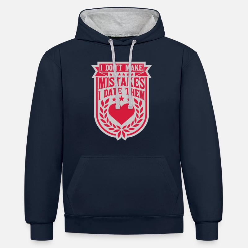 Date Erreurs Citation Logo - Sweat à capuche contrasté - bleu marine/gris chiné