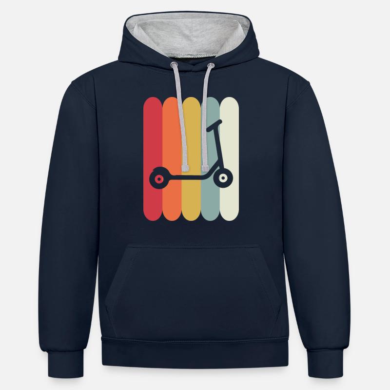 E-Scooter Roller Scooter - Sweat à capuche contrasté - bleu marine/gris chiné