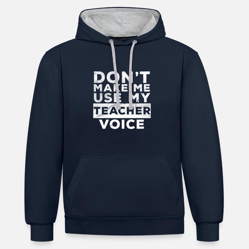 Voix de l'enseignant - Sweat à capuche contrasté - bleu marine/gris chiné