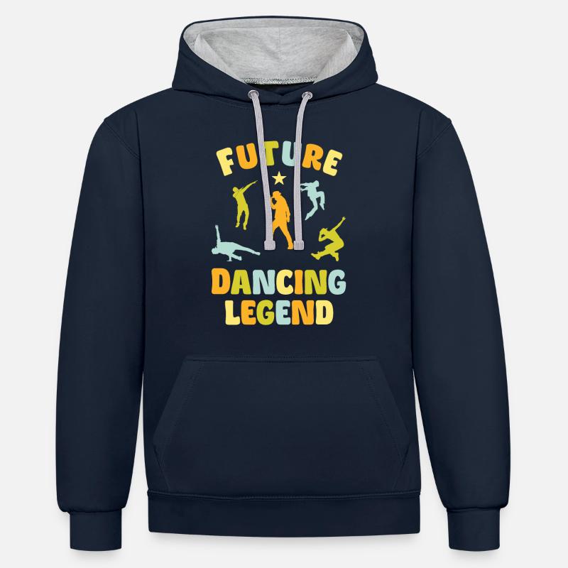 Future Dancing Legend - Kontrast-Hoodie - Navy/Grau meliert