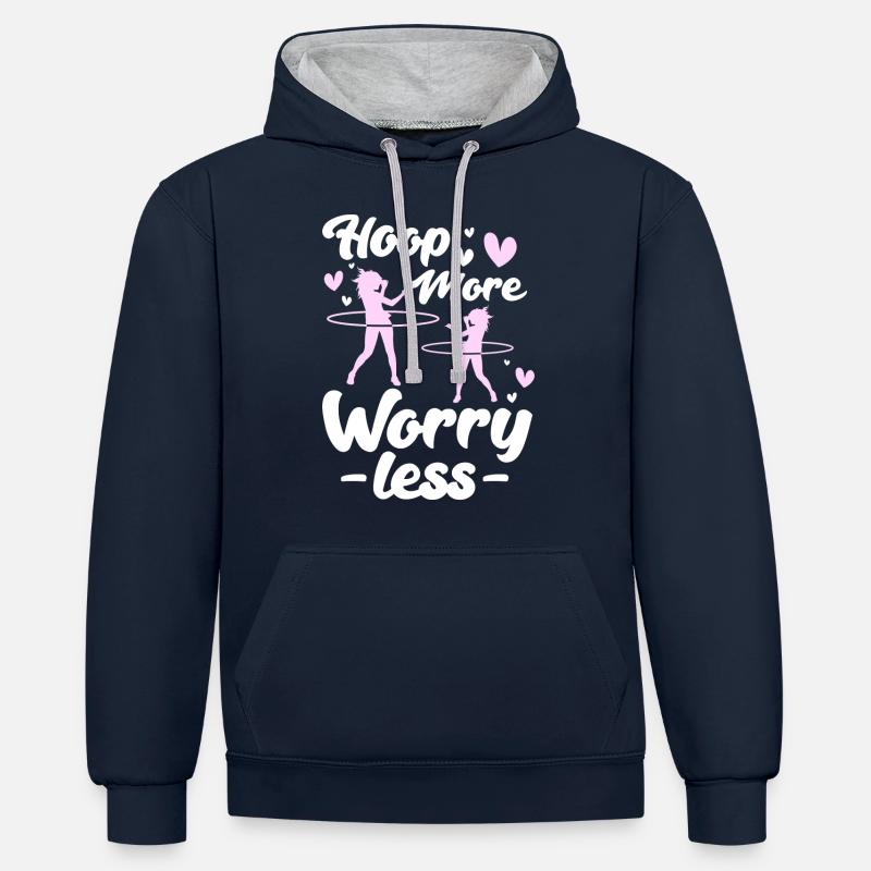 Hulahoop Hoop Workout Fit - Sweat à capuche contrasté - bleu marine/gris chiné