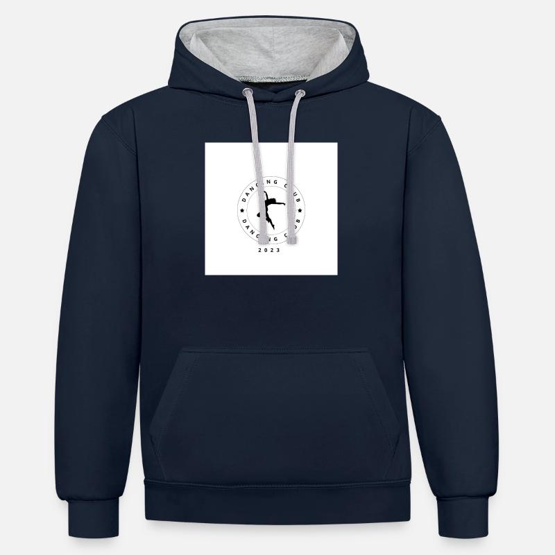 Dancing Club - Sweat à capuche contrasté - bleu marine/gris chiné