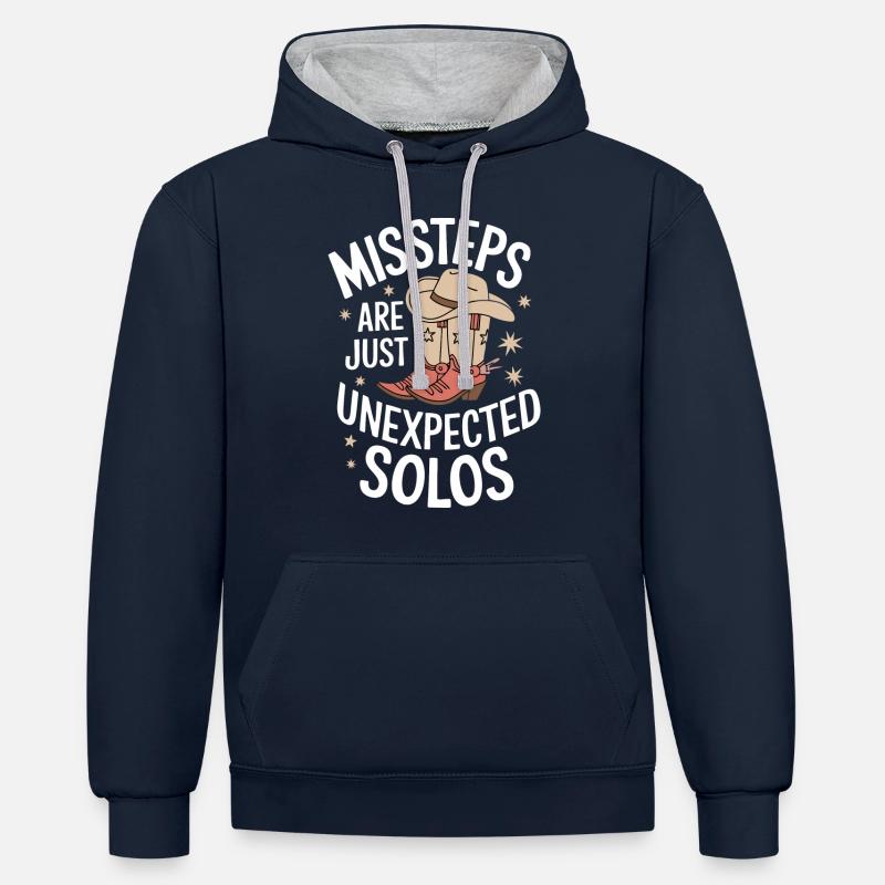Danse en ligne Danseurs - Sweat à capuche contrasté - bleu marine/gris chiné