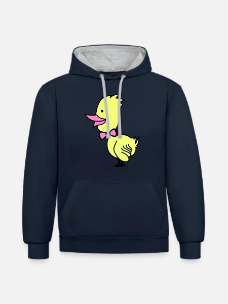 Duck - Contrast hoodie - navy/heather grey