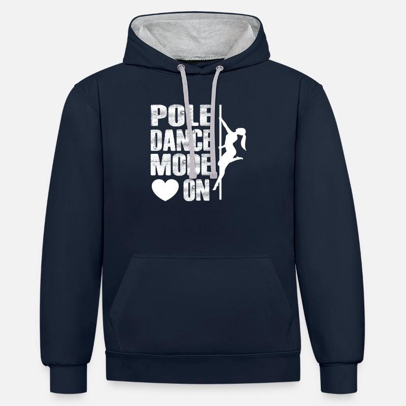 Danse Musique de danse - Sweat à capuche contrasté - bleu marine/gris chiné