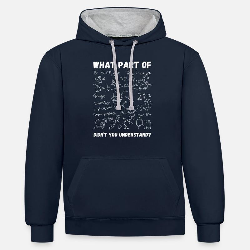 Physic is easy | Science - Contrast hoodie - navy/heather grey