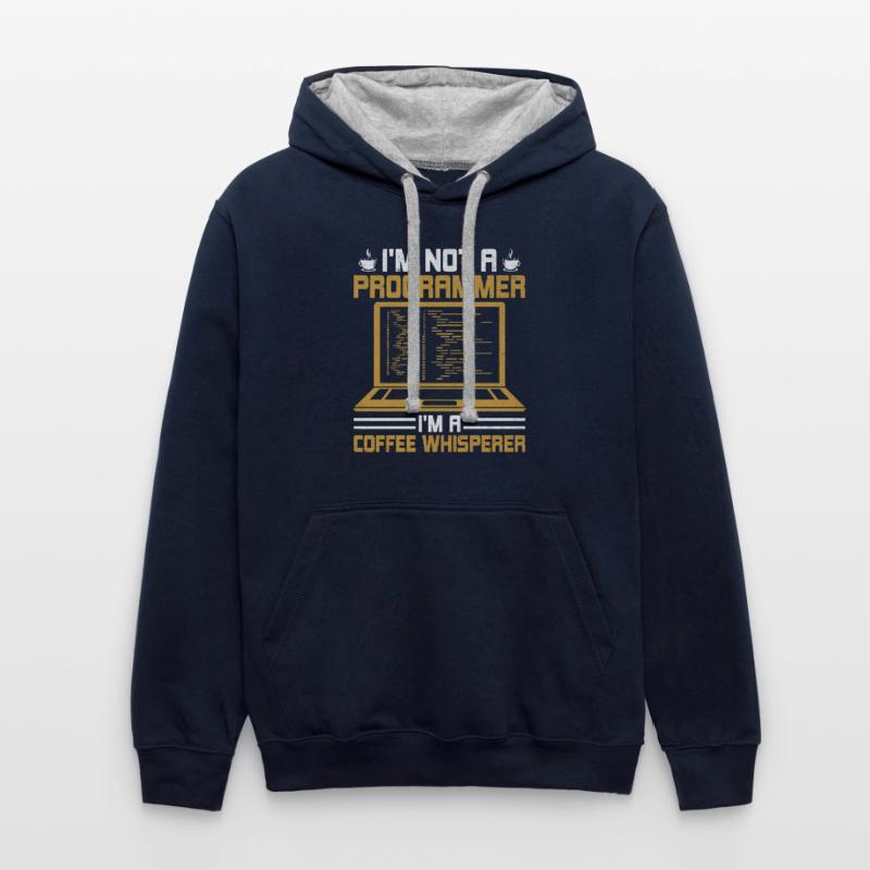 Kaffee-Codierung Programmierer Programmierer Entwickler Nerd Coff Kontrast-Hoodie