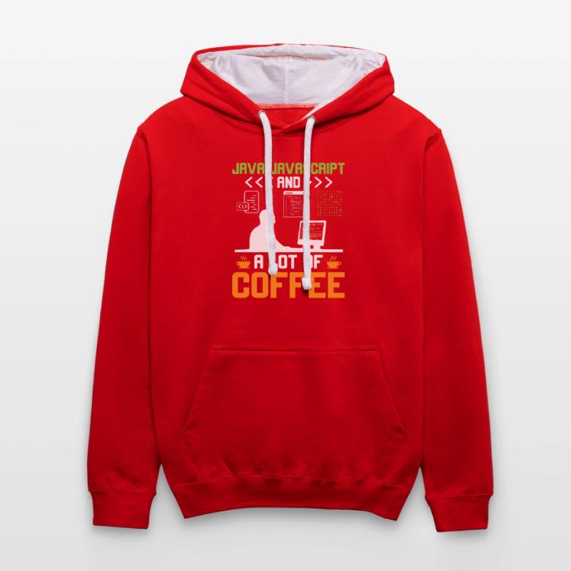 Kaffee-Codierung Programmierer Programmierer Entwickler Nerd Coff Kontrast-Hoodie