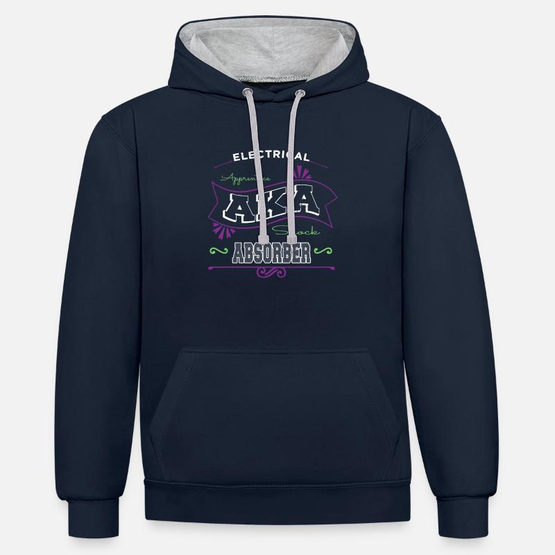 electrical engineering electrical engineer lineman - Contrast hoodie - navy/heather grey