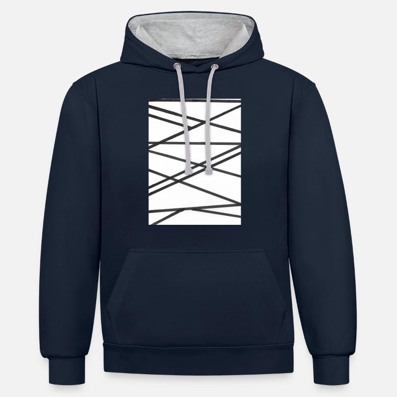 Nemo - Sweat à capuche contrasté - bleu marine/gris chiné