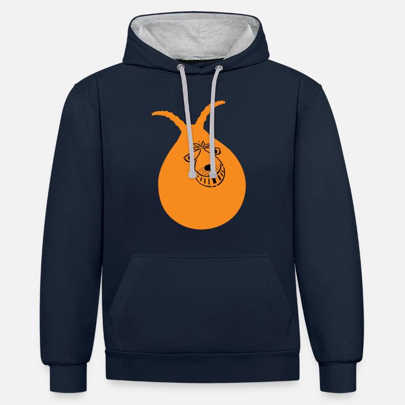 1970 Spacehopper - Sweat à capuche contrasté - bleu marine/gris chiné