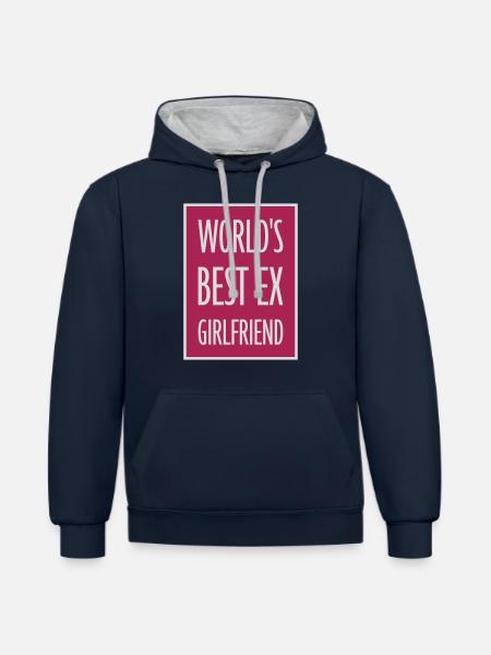 World's Best Ex Girlfriend - Contrast hoodie - navy/heather grey