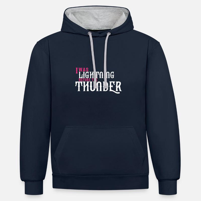 J'étais Lightning avant le tonnerre - Sweat à capuche contrasté - bleu marine/gris chiné