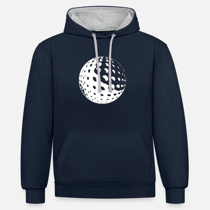 golf - Sweat à capuche contrasté - bleu marine/gris chiné