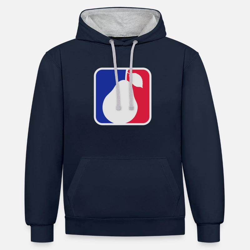 Pear Sport Logo - Sweat à capuche contrasté - bleu marine/gris chiné
