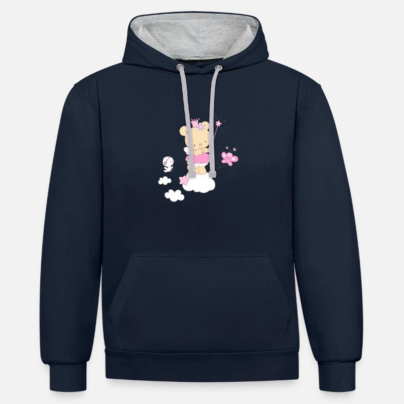 Magic Teddy Bear Princess - Sweat à capuche contrasté - bleu marine/gris chiné
