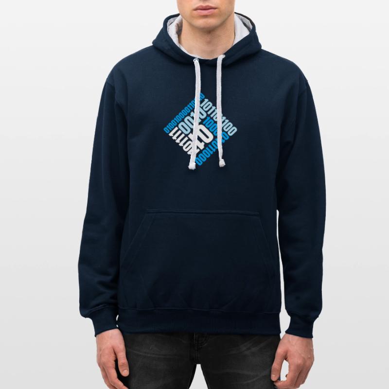Binär Code Programm Sprache Kontrast-Hoodie