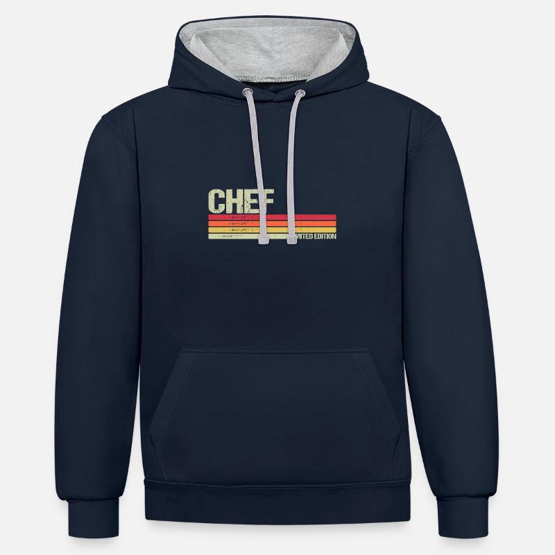 Chef Édition Limitée - Sweat à capuche contrasté - bleu marine/gris chiné