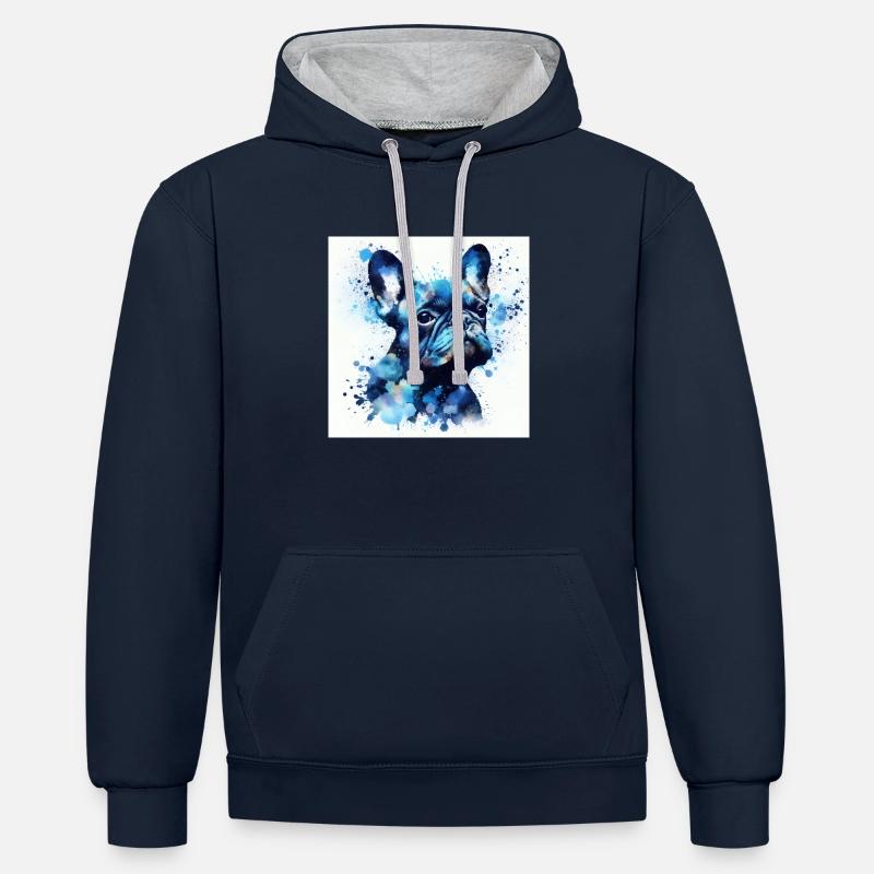Amor matón - Sudadera con capucha contraste - azul marino/gris jaspeado