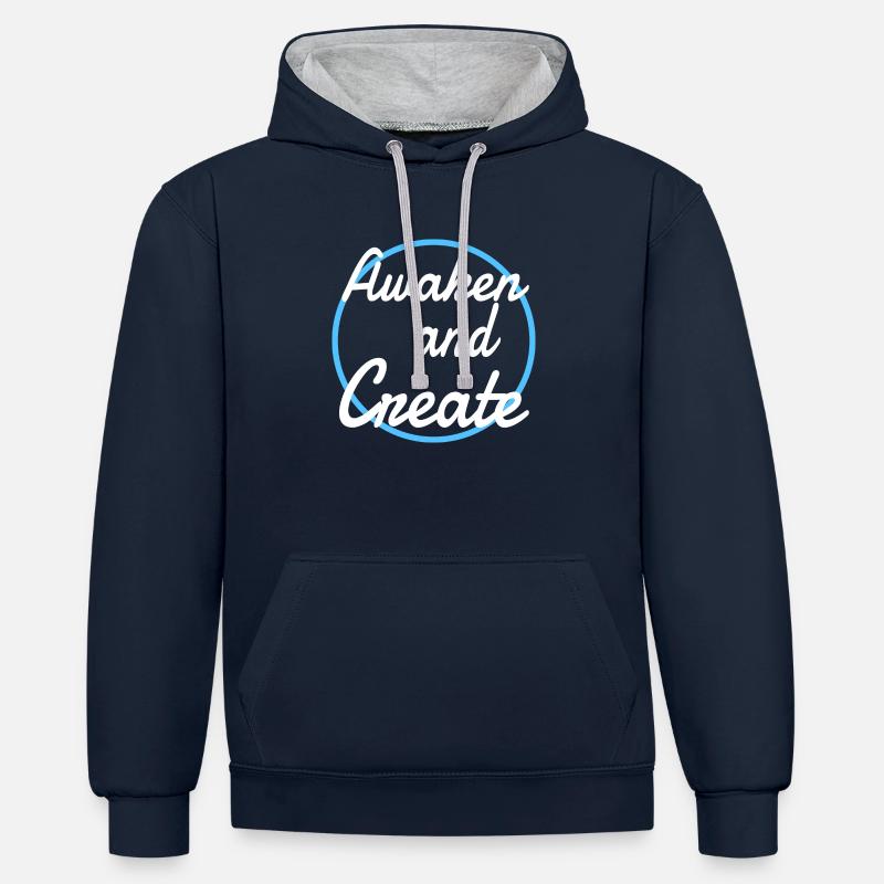 Blagues Innovation de rupture Innovation - Sweat à capuche contrasté - bleu marine/gris chiné